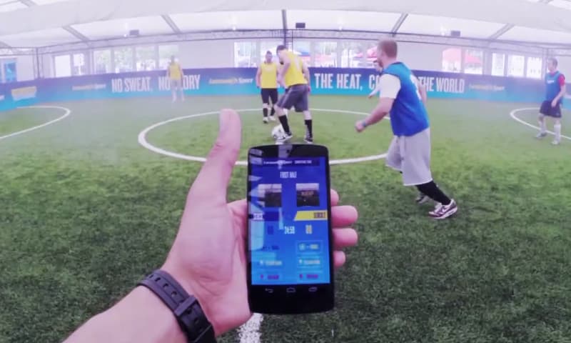 Photo of the referee's mobile app which they used to manage the game