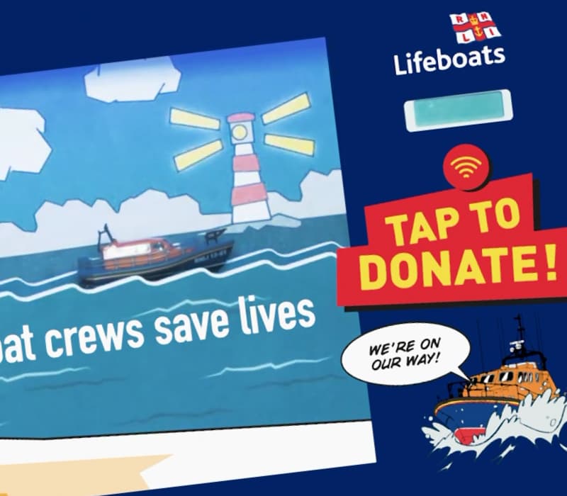Photo of the RNLI contactless donation box